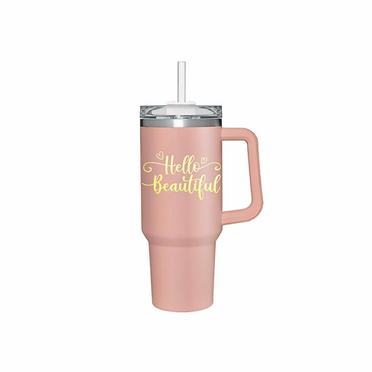 Tumbler Stainless-Steel Canyon Cup w/ Straw, Hello Beautiful, 40oz, Gi