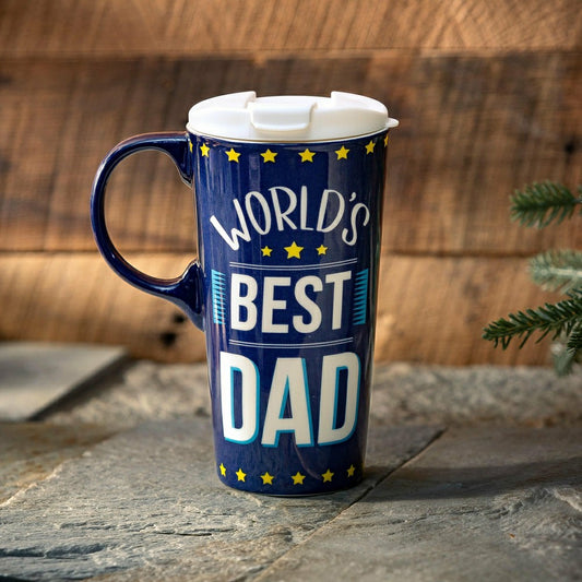 Title Series Travel Cup Ceramic Perfect Cup, Dad Accolade, 17oz, Gift