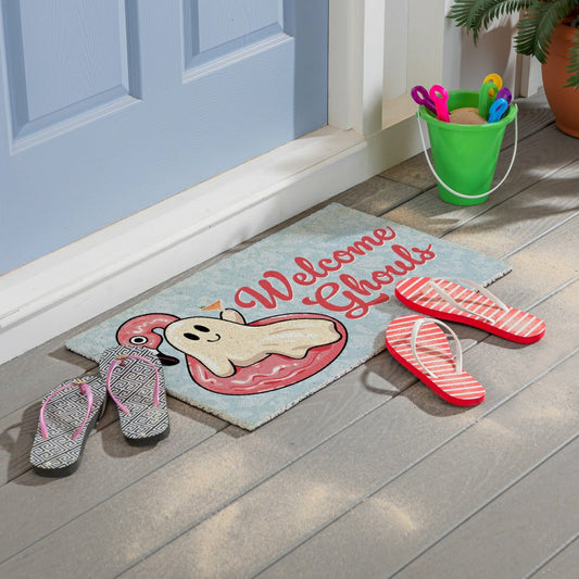 Summerween Welcome Ghouls PVC Mat, 28"x16”