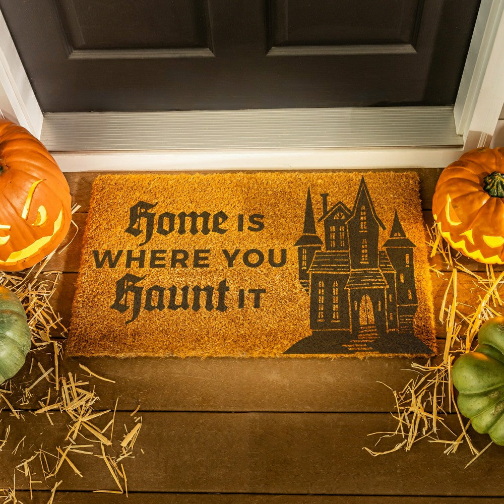 HALLOWEEN Coir Mat, "Home is WHERE YOU Haunt IT", 28"x16"