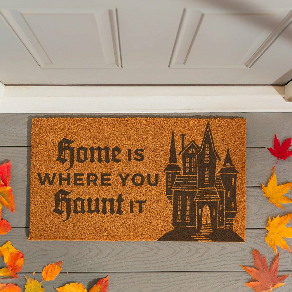 HALLOWEEN Coir Mat, "Home is WHERE YOU Haunt IT", 28"x16"