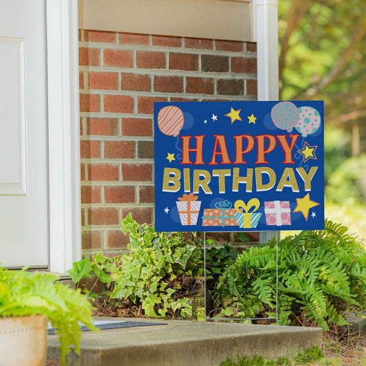This Calls For Cake Yard Sign with H-Stake, "Happy Birthday", 24"x18"