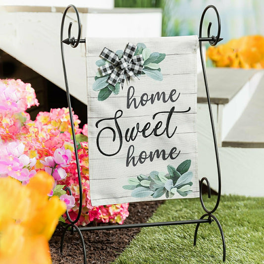 Home Sweet Home Eucalyptus Burlap Garden Flag