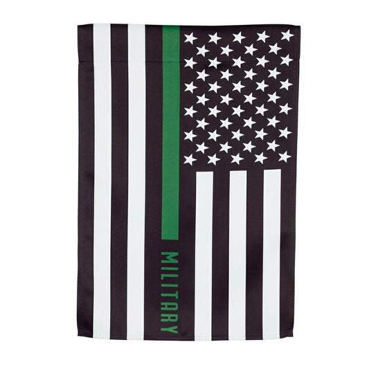 Military Thin Green Line Garden Suede Flag