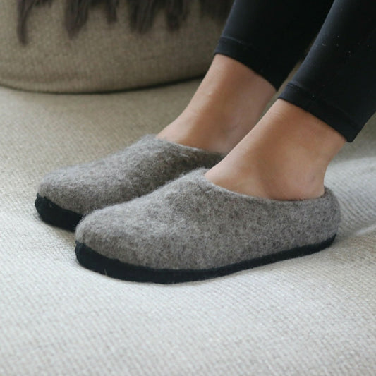 Womens Newport Noir Wool House Shoe