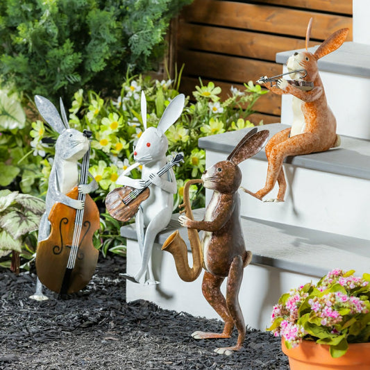 Band of Bunnies Garden Statue, Set of 4
