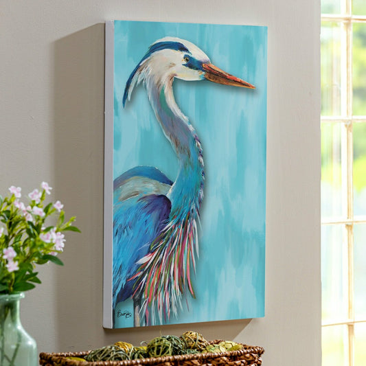 Seaside Retreat Indoor Wood Wall Décor, Heron, 24"x16"