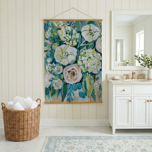Hillside Pasture Indoor Wall Décor Canvas Tapestry, Floral Bouquet