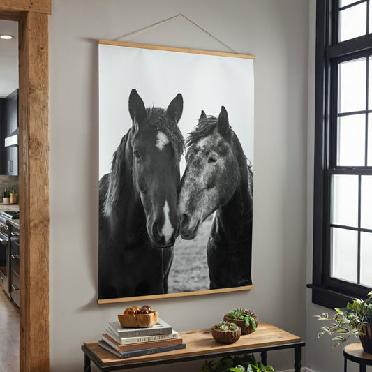 Hillside Pasture Indoor Wall Décor Canvas Tapestry, Horses