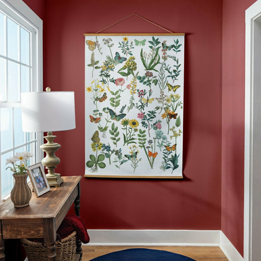 Cottage Garden Indoor Wall Décor Canvas Tapestry, Garden Scatter