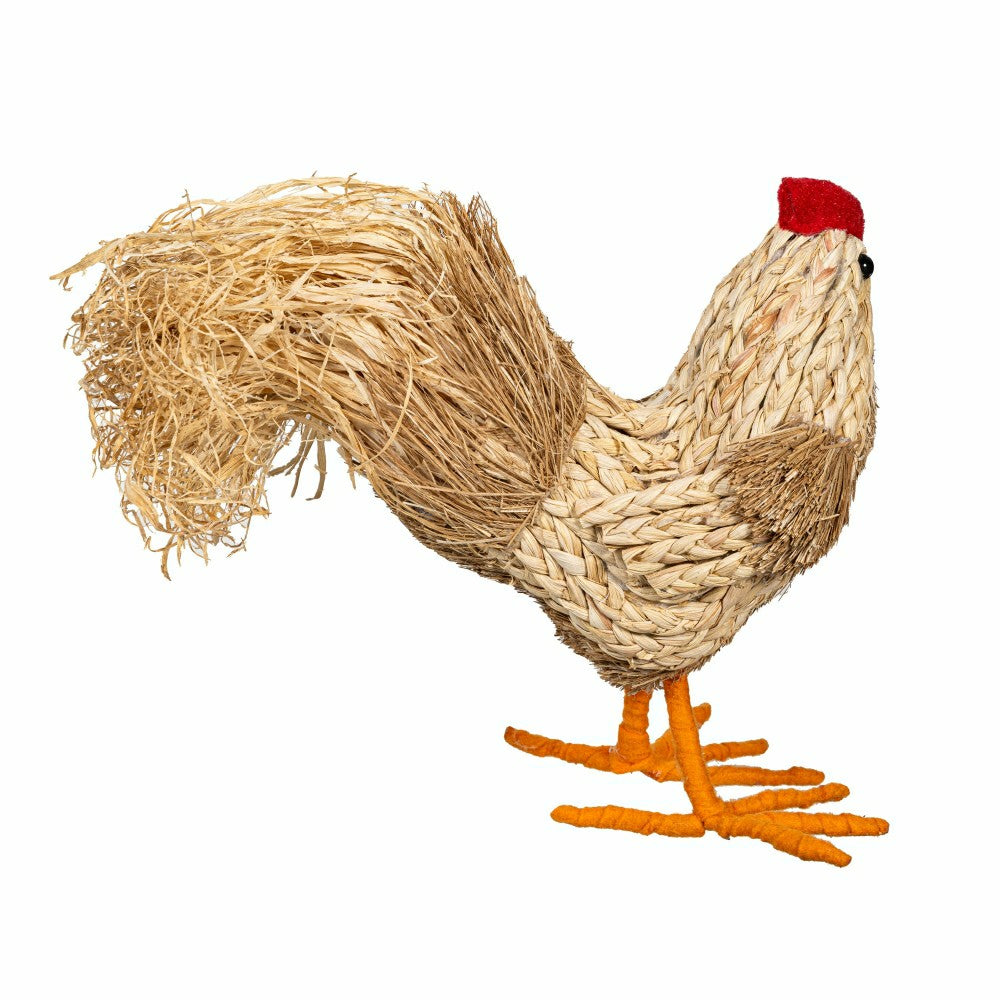 Petal & Plow Table Decor Natural Fiber Chicken, 10.5"L