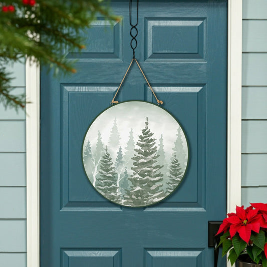 Winter Grove Forest Door Décor, MDF, 18"