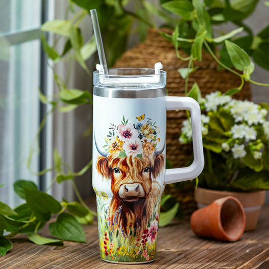 Hillside Pasture Tumbler Trenta Cup Double Wall Stainless Steel, Farm
