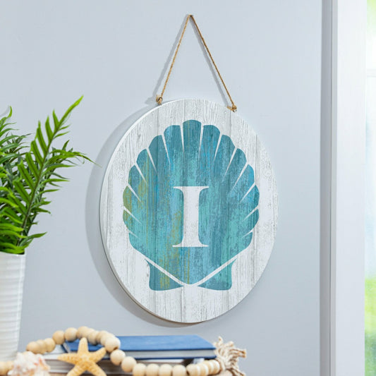 Coastal Door Décor Shell Monogram 18" I