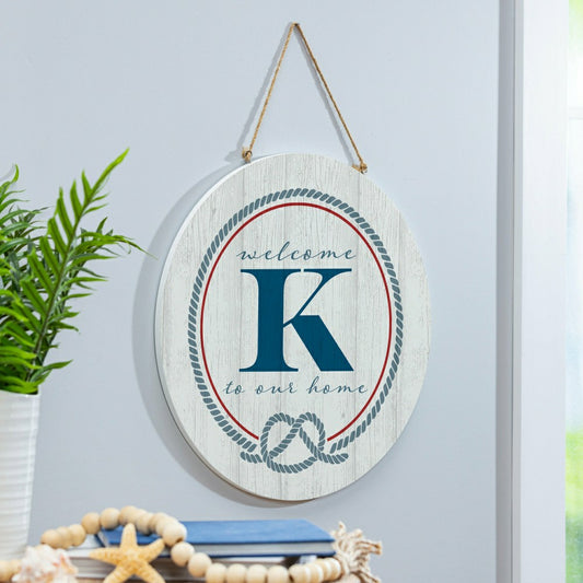 Coastal Door Décor Monogram White 18" K