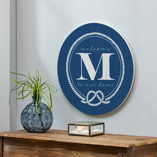 Coastal Door Décor Monogram Blue 18" M