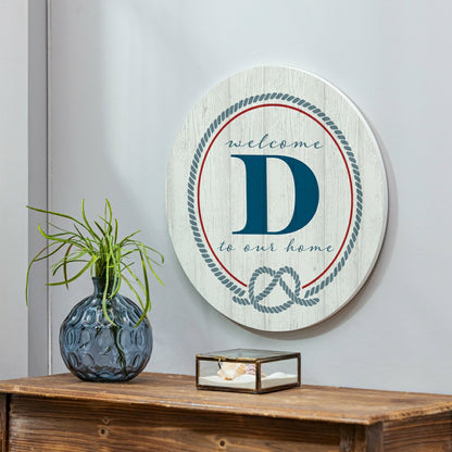 Coastal Door Décor Monogram White 18" D
