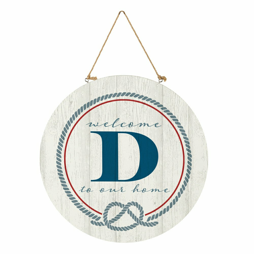 Coastal Door Décor Monogram White 18" D
