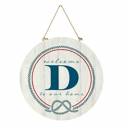 Coastal Door Décor Monogram White 18" D