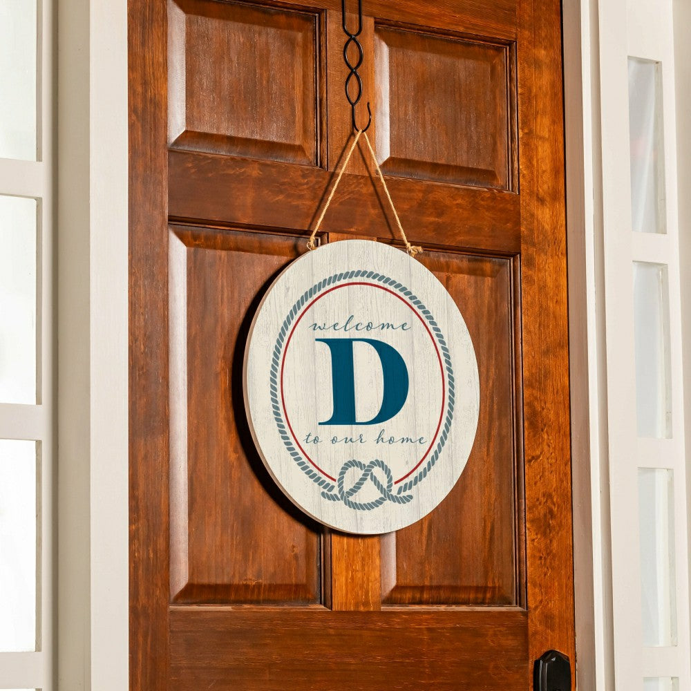 Coastal Door Décor Monogram White 18" D