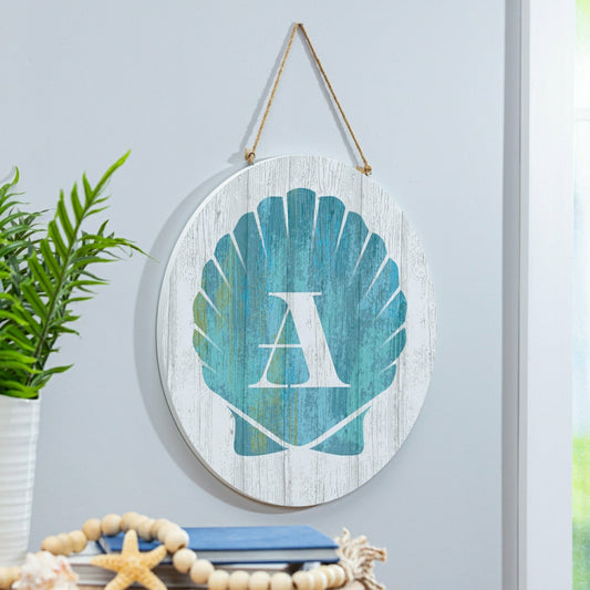 Coastal Door Décor Shell Monogram 18" A