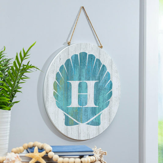 Coastal Door Décor Shell Monogram 18" H