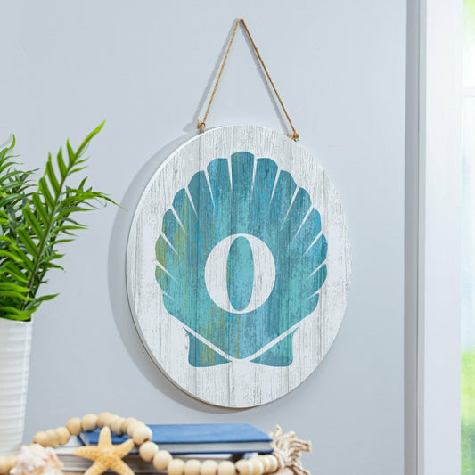 Coastal Door Décor Shell Monogram 18" O