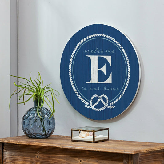 Coastal Door Décor Monogram Blue 18" E