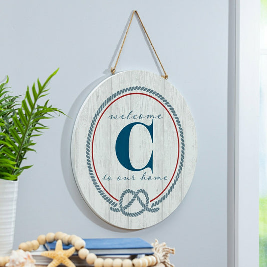 Coastal Door Décor Monogram White 18" C