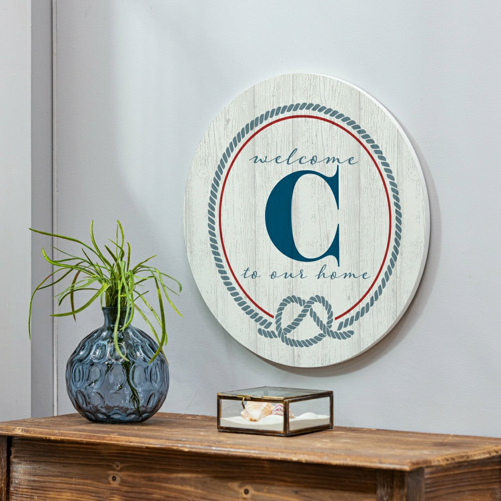 Coastal Door Décor Monogram White 18" C