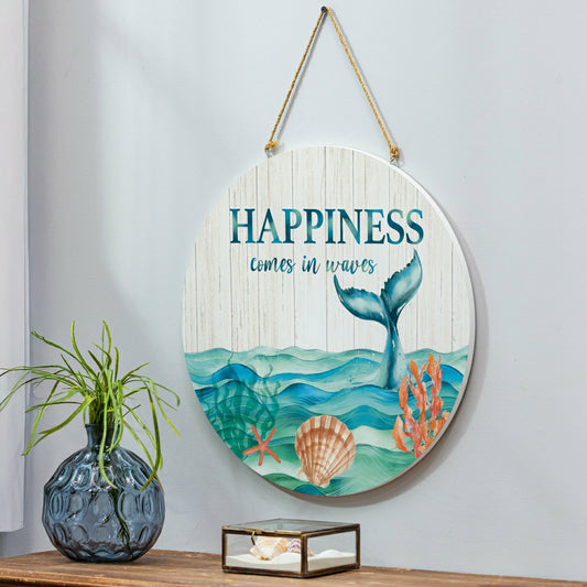 Blue Coastal Beach, 18" Door Décor