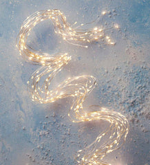 Plow &amp; Hearth Deck &amp; Patio Accents | Outdoor Living Electric Bunch Lights, 320 Warm White Leds On Bendable Wire, 3'2"L - Copper