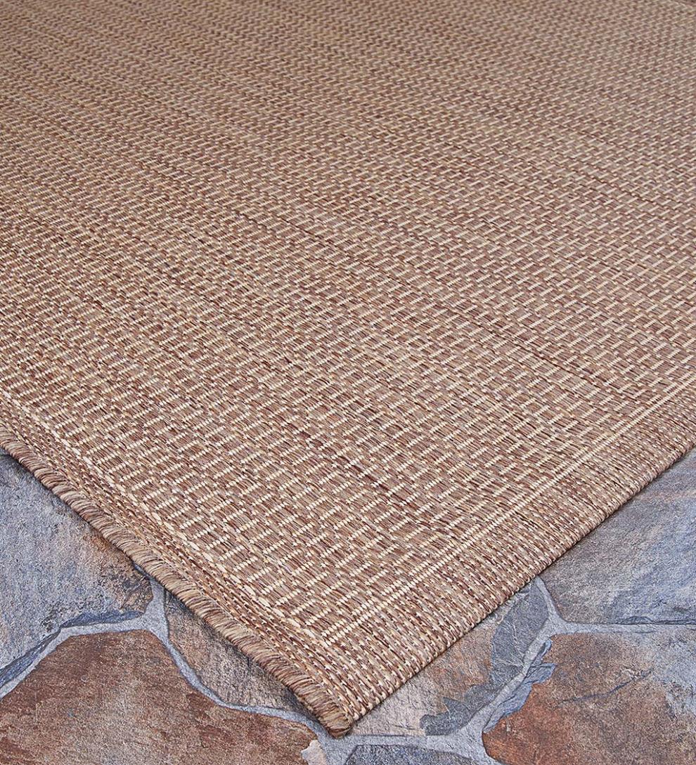 Plow &amp; Hearth Synthetic Rugs | Indoor Living Veranda Textured Indoor/Outdoor Polypropylene Rug, 2'3" X 11'9" Runner - Black