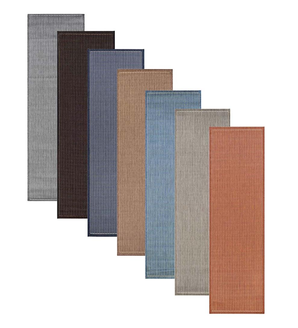 Plow &amp; Hearth Synthetic Rugs | Indoor Living Veranda Textured Indoor/Outdoor Polypropylene Rug, 2'3" X 11'9" Runner - Black