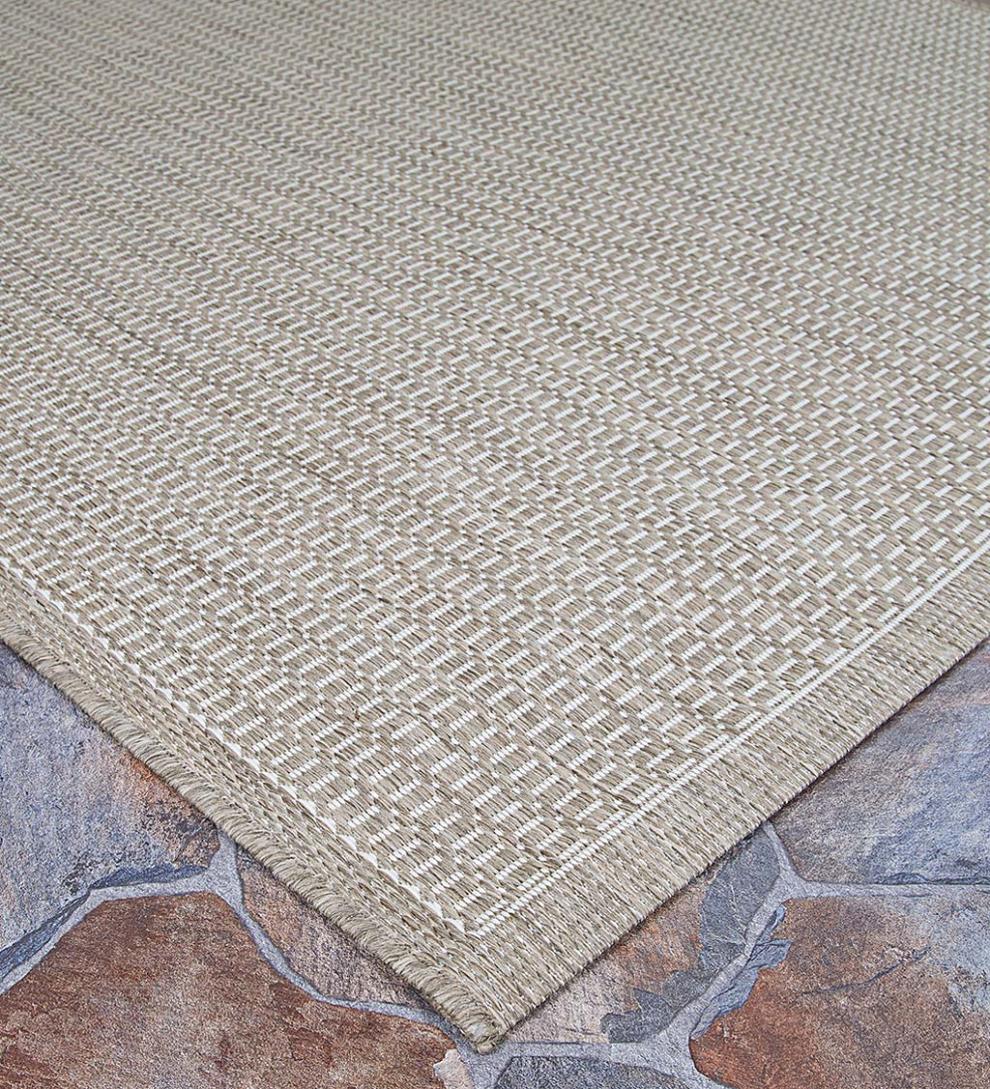 Plow &amp; Hearth Synthetic Rugs | Indoor Living Veranda Textured Indoor/Outdoor Polypropylene Rug, 2'3" X 11'9" Runner - Black