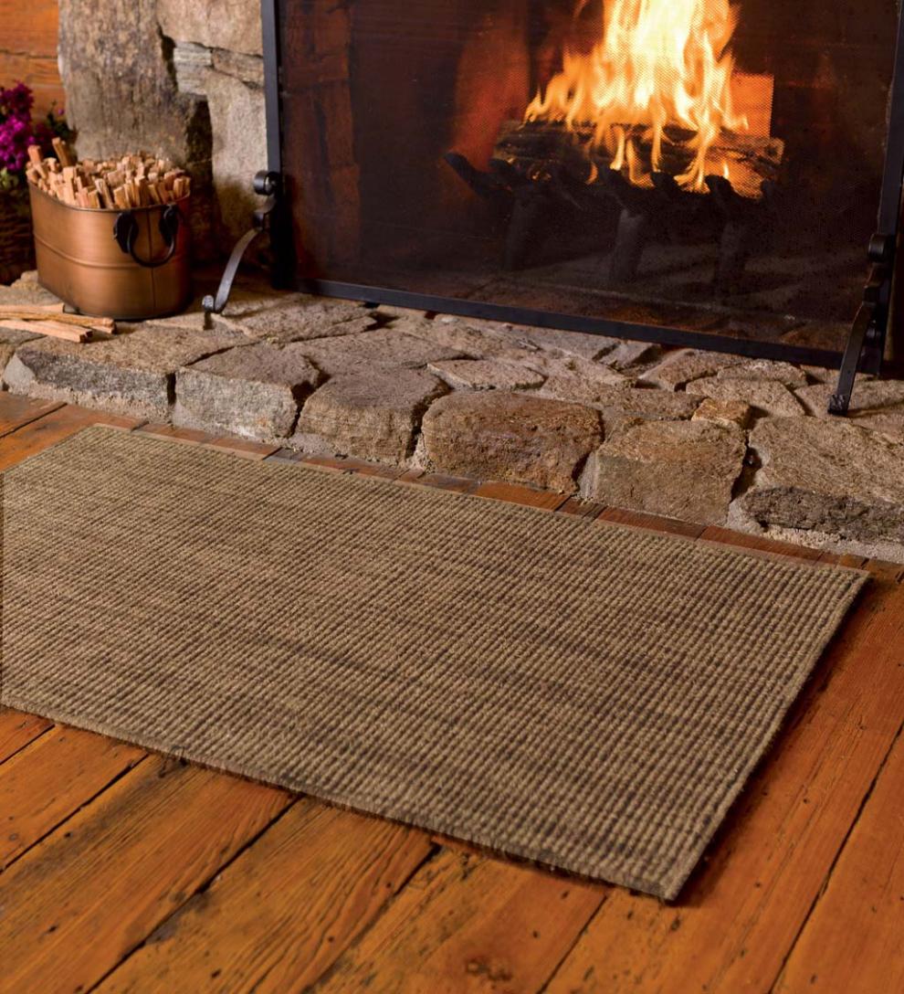 Plow &amp; Hearth Hearth Rugs | Fireplace &amp; Hearth Wool Blend Dalton Rug, 3'6"X 5'6" - Ash