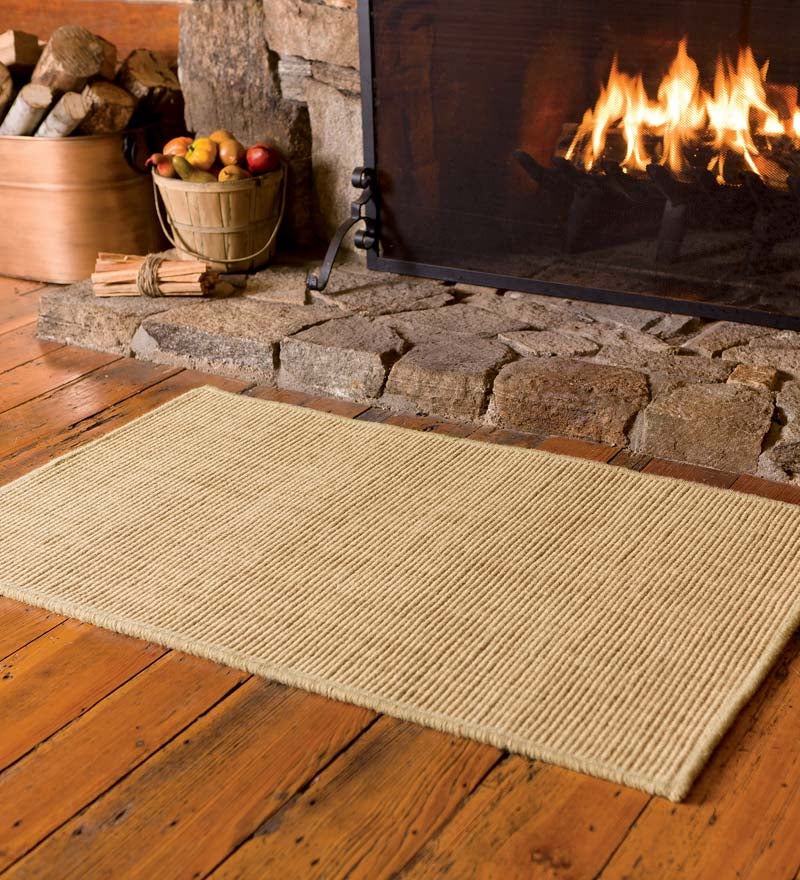 Plow &amp; Hearth Hearth Rugs | Fireplace &amp; Hearth Wool Blend Dalton Rug, 3'6"X 5'6" - Ash