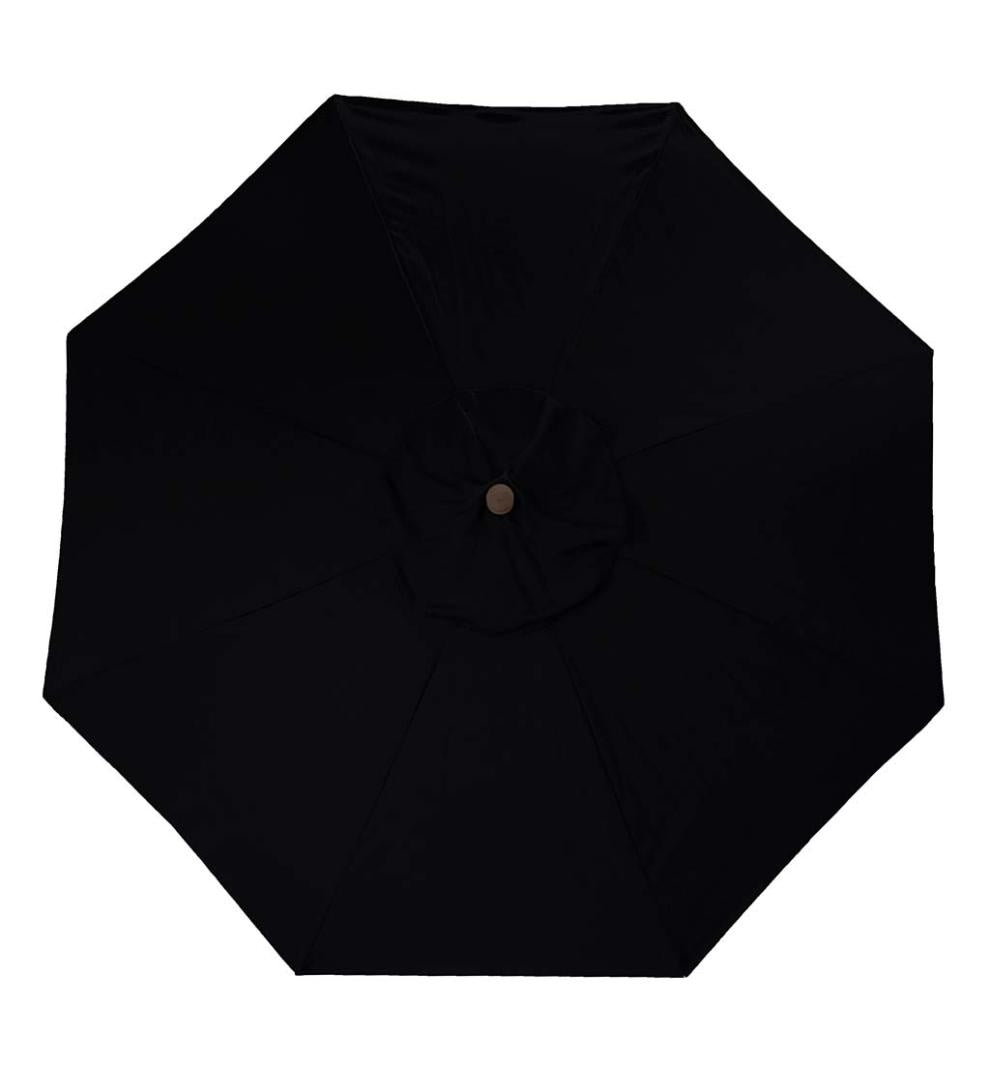 Plow &amp; Hearth Shades &amp; Umbrellas | Outdoor Living Deluxe 9' Aluminum Umbrella With Sunbrella Canopy - Black