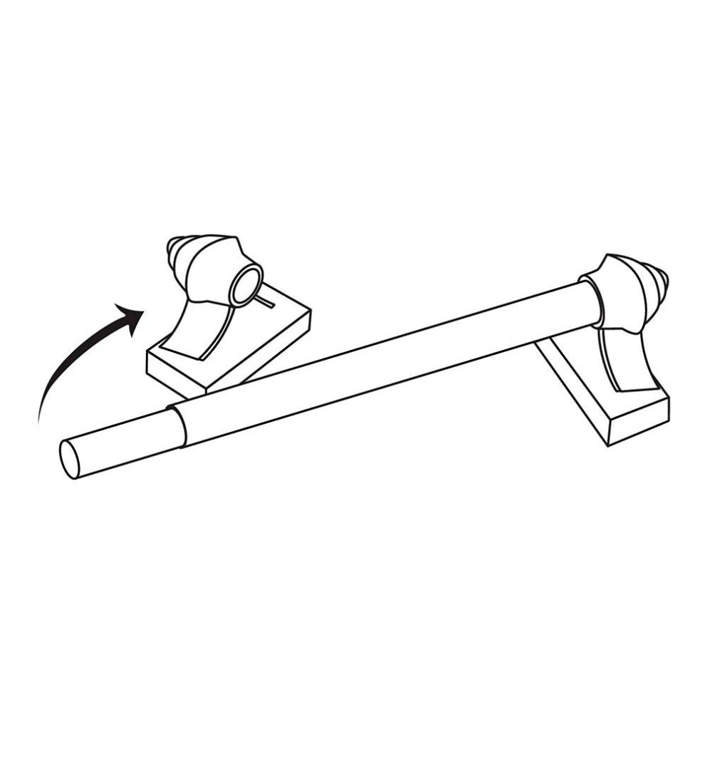 Plow &amp; Hearth Curtain Rods &amp; Hardware | Indoor Living Adjustable Magnetic Curtain Rod, 15-28" - Antique Brass