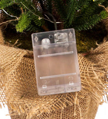 Plow &amp; Hearth Home Accents | Indoor Living Plaid Bows 29" Artificial Lighted Tree In Burlap Pot