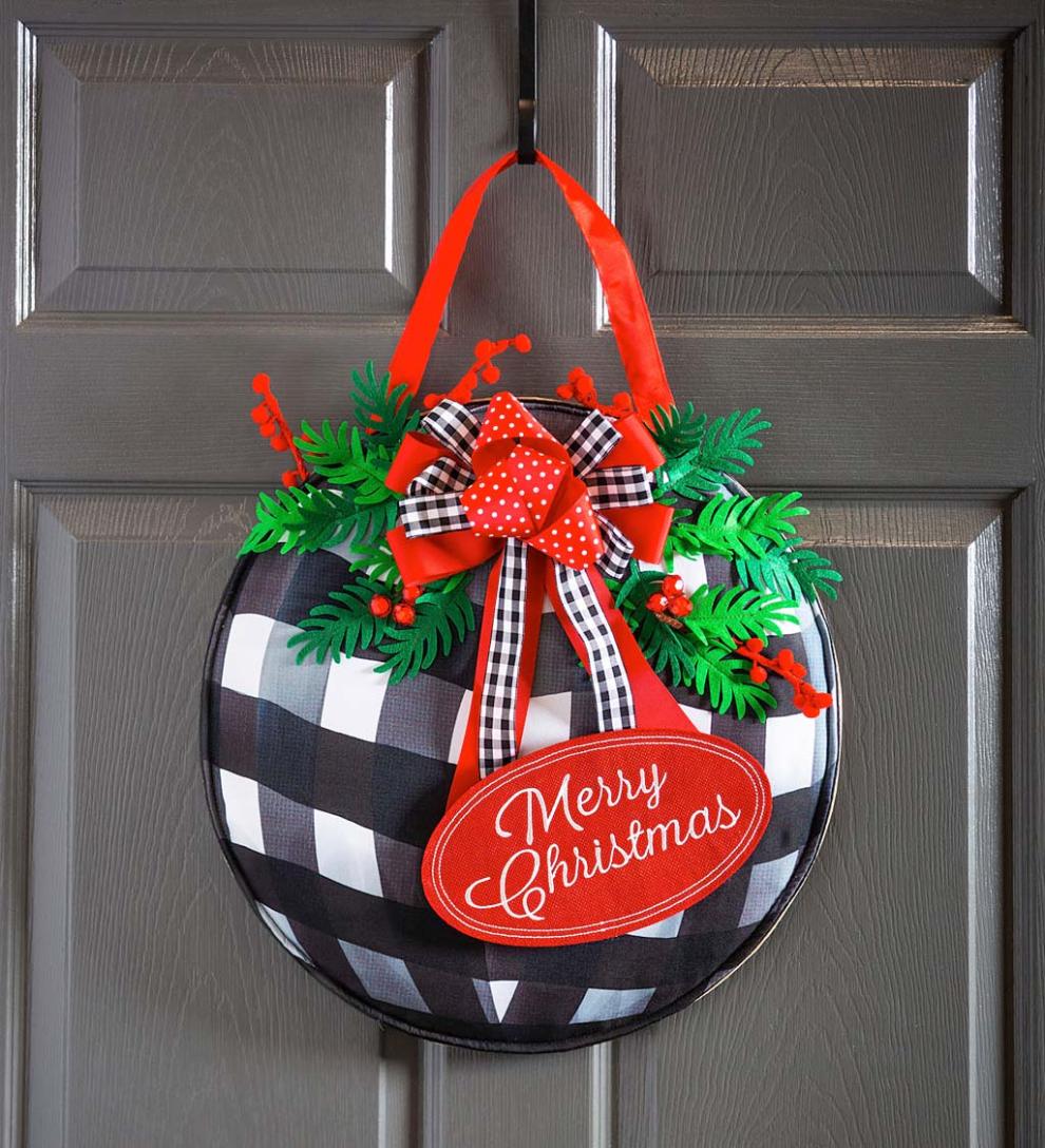 Plow &amp; Hearth Home Accents | Indoor Living Buffalo Check Ornament Door D&Eacute;Cor