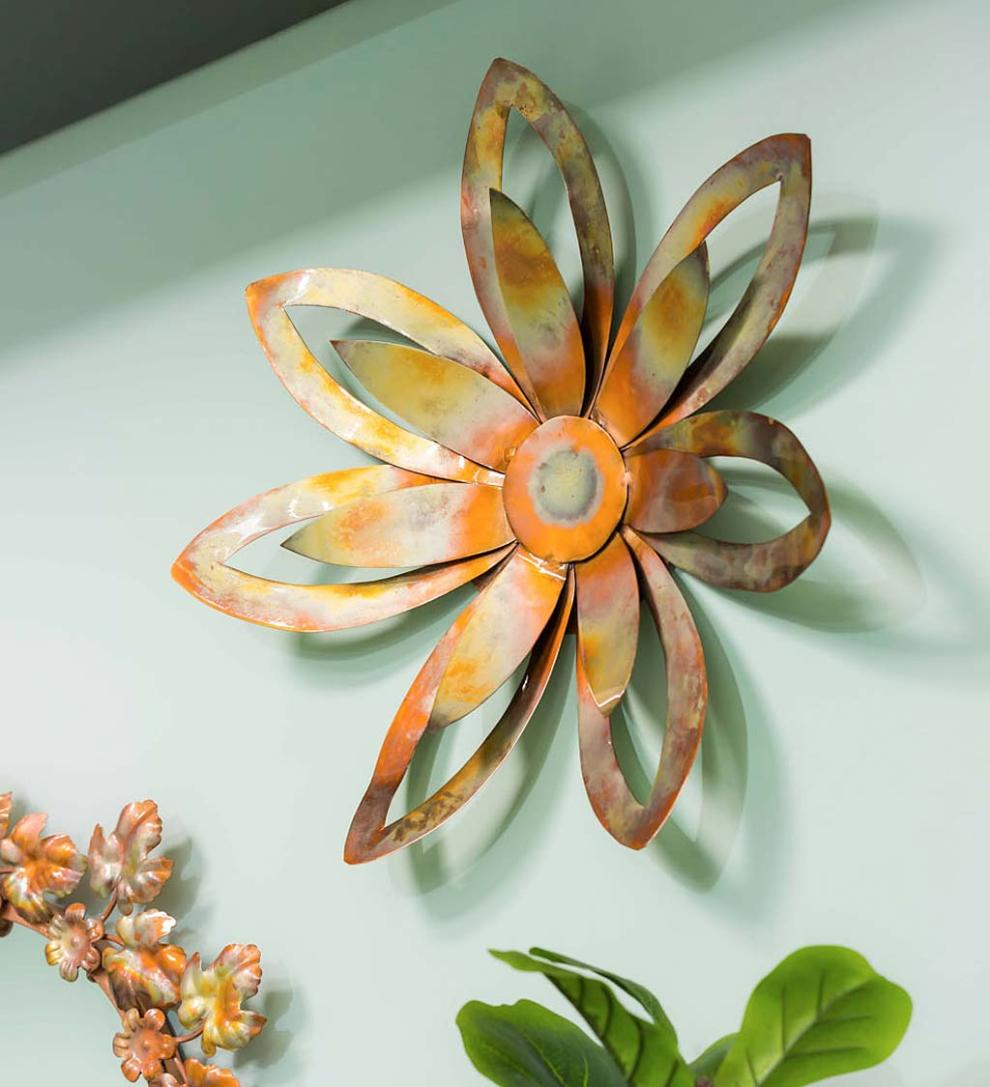Plow &amp; Hearth Garden Accents | Indoor Living Copper Floral Outdoor Wall D&Eacute;Cor