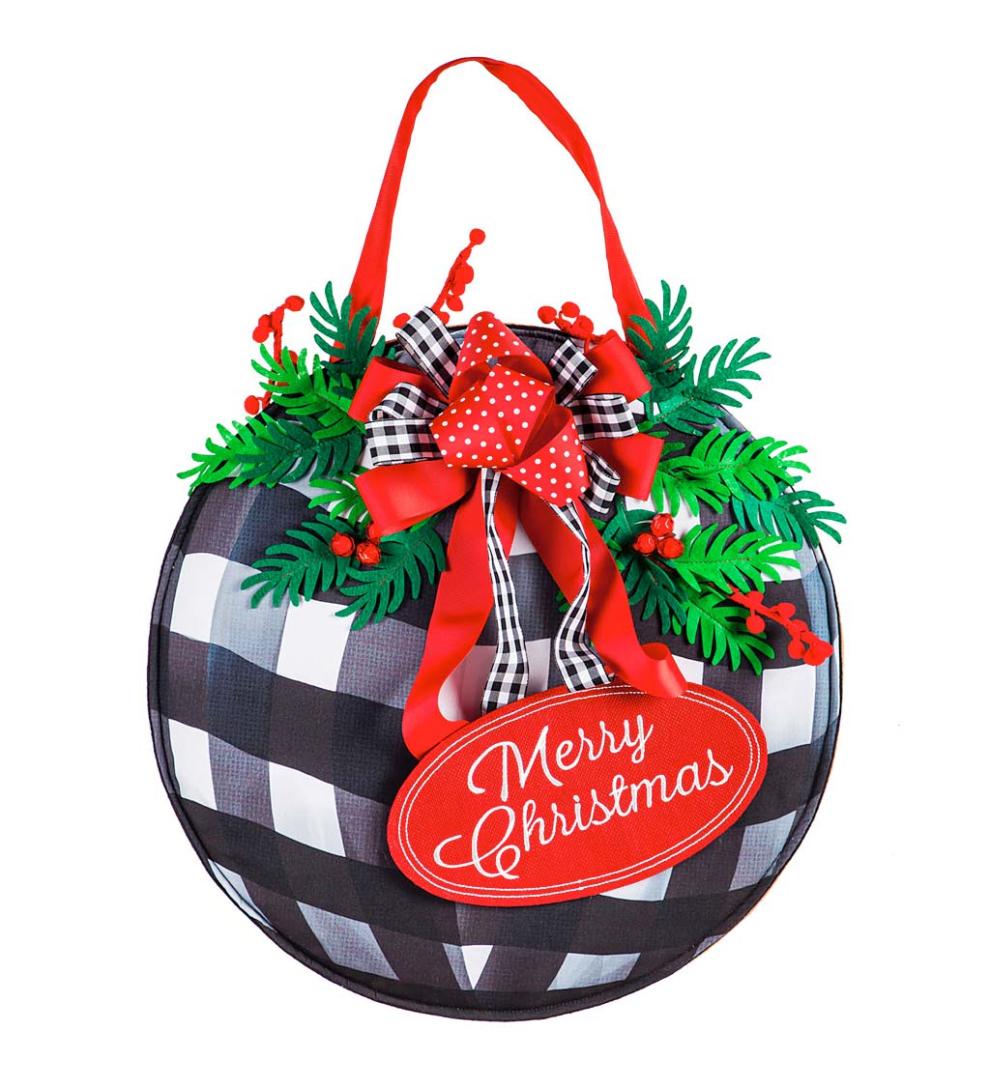 Plow &amp; Hearth Home Accents | Indoor Living Buffalo Check Ornament Door D&Eacute;Cor