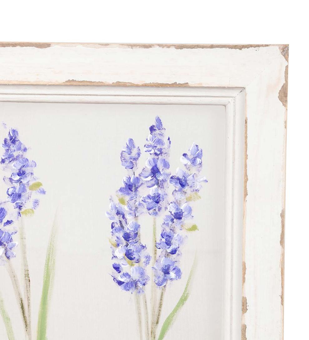 Plow &amp; Hearth Home Accents | Indoor Living Hand-Painted Lilacs Screen Wood Frame Wall D&Eacute;Cor