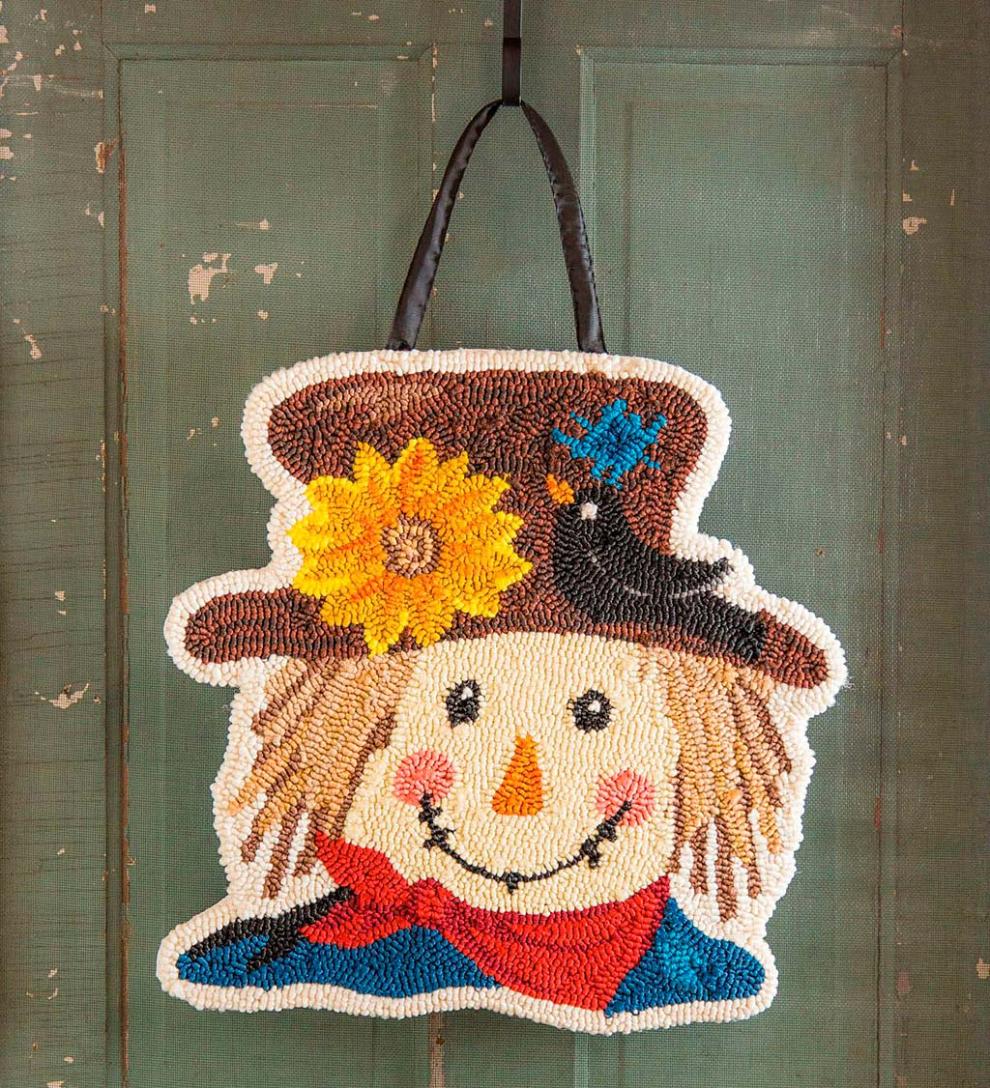 Plow &amp; Hearth Home Accents | Indoor Living Scarecrow Hooked Door D&Eacute;Cor