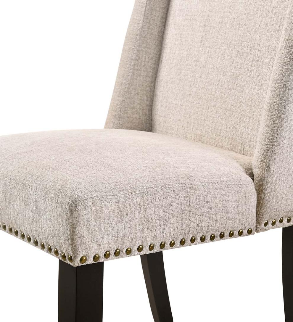 Plow &amp; Hearth Kitchen &amp; Bar Stools | Indoor Living Upholstered Chair-Style 24" Counter Stools, Set Of 2 - Charcoal Gray/Espresso