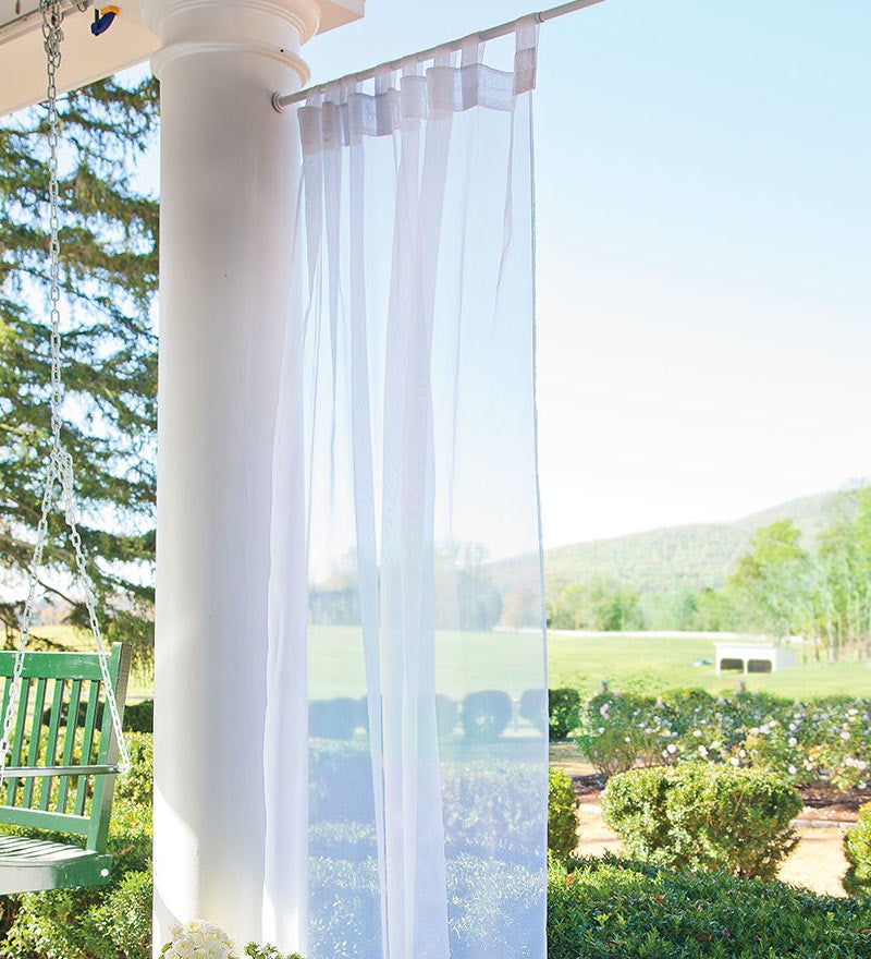 Plow &amp; Hearth Sheers | Indoor Living Outdoor Velcro® Curtains Tab Sheer Panel