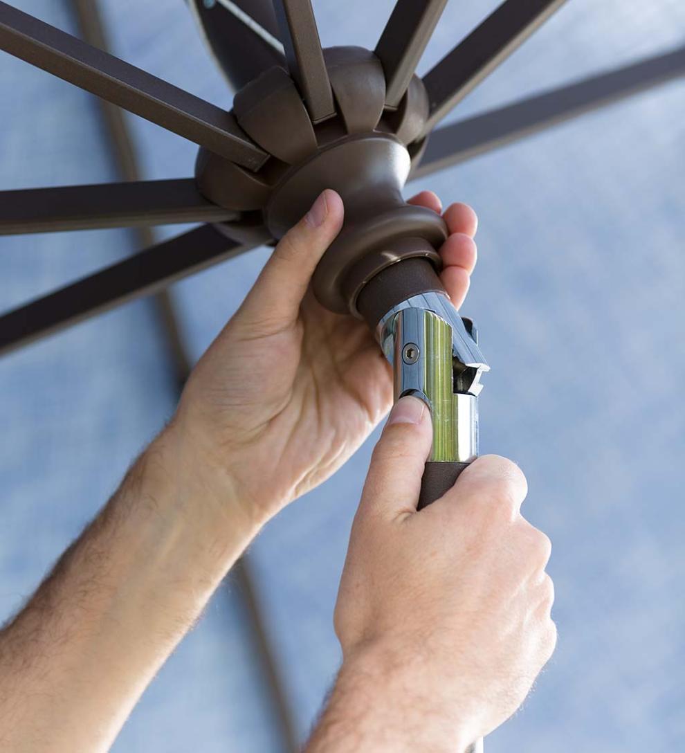 Plow &amp; Hearth Shades &amp; Umbrellas | Outdoor Living Classic Patio Market Umbrella With Aluminum Pole, 9' Dia. - Forest Green