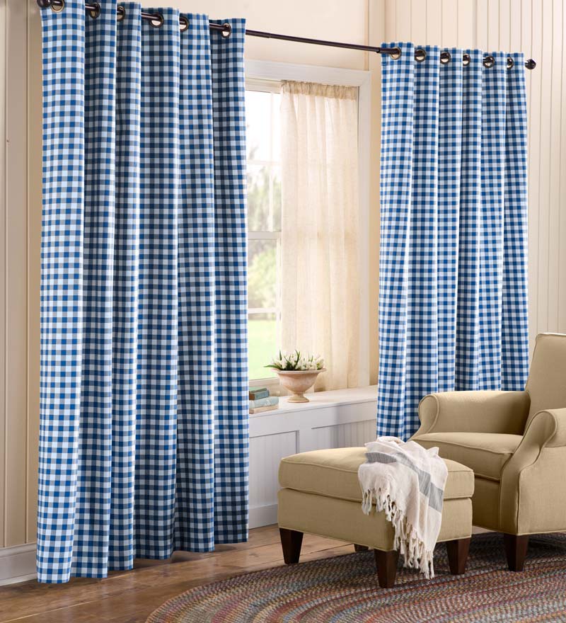 Plow &amp; Hearth Valances | Indoor Living Thermalogic Energy Efficient Insulated Check Grommet-Top Curtain Pairs