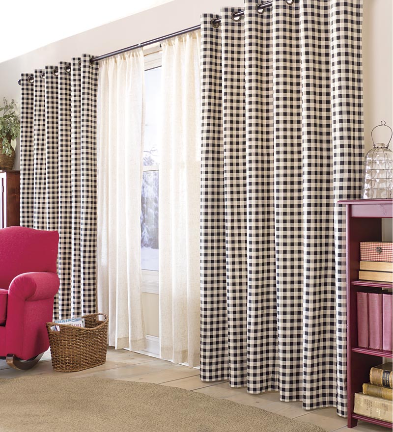 Plow &amp; Hearth Valances | Indoor Living Thermalogic Energy Efficient Insulated Check Grommet-Top Curtain Pairs